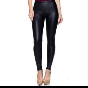 Womens Liquid Black Faux Leather Leggings sz medium